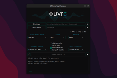 消音伴奏&人声提取神器 | Ultimate Vocal Remover GUI v5.5 (内含10G模型 无需另外下载)| PC